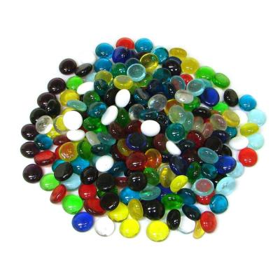 China Wholesale Vase/Garden/Home Decoration Bulk Large Flat Bottom Colored Glass Fire Gems For Outdoor Fire Pit for sale