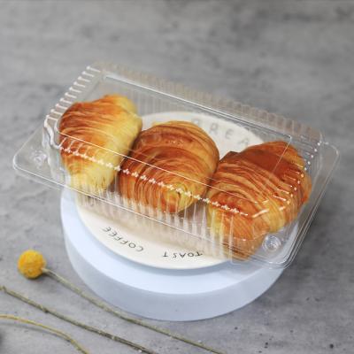 China Disposable Food Grade Folding Plastic Blister Clamshell Cake Fruit Packaging Box for sale