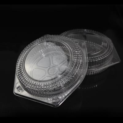 China 8 Inch Disposable Disposable Round Clear Plastic Blister Clamshell Container Pizza Packaging Box For Fruit Salad for sale