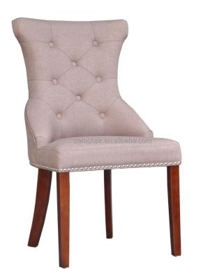 China America Wood Frame Button Studded Dining Chair for sale