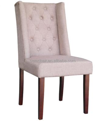 China Morden Wood Frame Button Tufted Fabric Dining Chair for sale