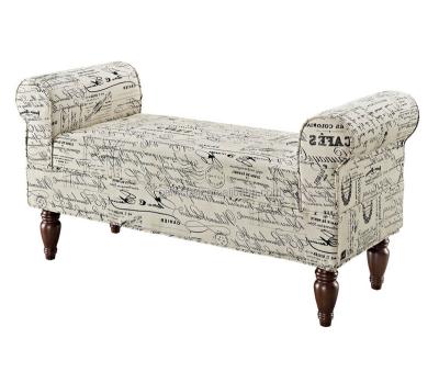 China Durable Upholstered Bedroom Furniture Fabric Stool Long Bench Stool for sale