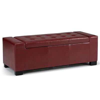 China Large Durable Tufted Bench Armrest Shoe Storage Stool for sale