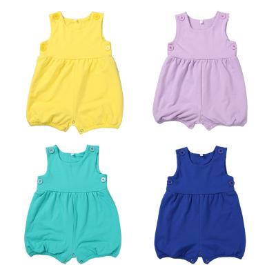 China 95% cotton summer 5%spandex unisex infant toddler boys and girls shortall cotton knit baby onesie wholesale for sale