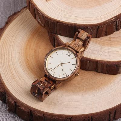 China Custom Made Japanese Movt Mens SOPEWOD Men's Wooden Quartz Watch Logo Brand Natural Zebra Wood for sale