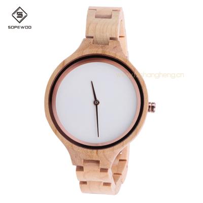 China Fashion Japan Date High Quality Luxury Ladies Automatic Movement Wooden Women Watch YL-SP6054 for sale