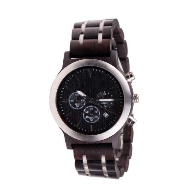 China Luxury Chronograph Calendar SOPEWOD Couples Steel Wood Watches For Men And Women for sale