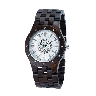 China Luxury Waterproof SOPEWOD Cavity 5ATM Automatic Mechanical Wood Watch For Men for sale