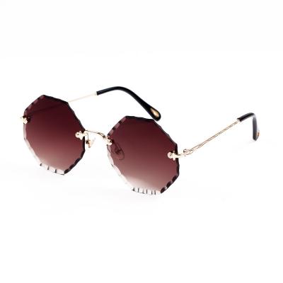 China SOPEWOD China Factory Fashion Metal Rimless Frame Rimless Polarized Sunglasses For Women for sale