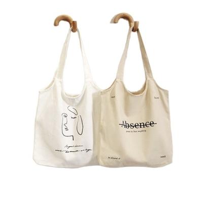 China Recyclable Promotional Empty Single Cotton Canvas Bags Cotton Tote Bags With Custom Printed Reusable Shopping Logo for sale