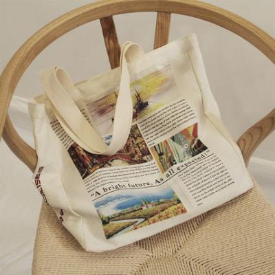 China Aseptic Customized Canvas Bag Fashion Ladies Shoulder Bags Casual Shopping Tote Bag for sale