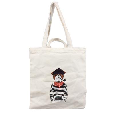 China Custom Printed Handled Logo Recycle Organic 100% Cotton Tote Bag Reusable Cotton Canvas Single Shopping Bag for sale