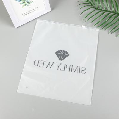 China BIODEGRADABLE recycle frosted plastic zipper bag with clothes for sale