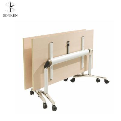 China China Foshan Custom Folding Panel Folding Meeting Table Conference Commercial Desk With Wheels for sale