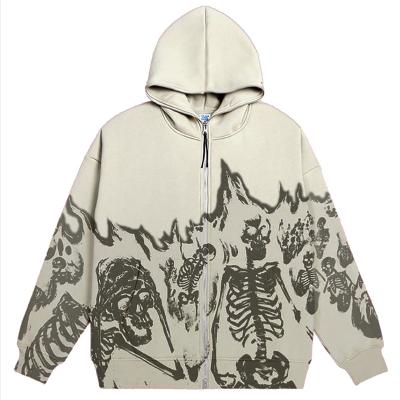 China Anti-pilling Logo Custom Hoodies Full Zip Up Oversized Men Zipper Hoodie Copy From Hoodie Manufacturer for sale