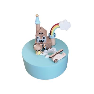 China Creative Wooden Music Box Decoration Sky Castle Music Box Gifts for sale