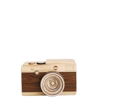 China Graduation Handmade Keepsake Decoration Wooden Gift Box Vintage Camera Music Box for sale