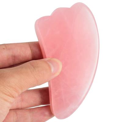 China 2021 Custom Logo Gua Sha Stone Facial Massager Tool Gua Sha Scraping Rose Rose Quartz Gua Sha Scraper for sale