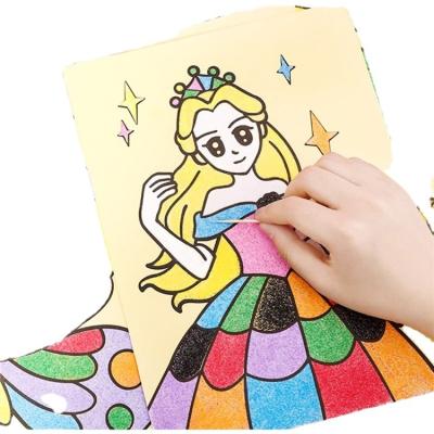 China Montessori Educational Children Paper Art Creative Drawing Toys Sand Kids Toys Custom Logo Paper Art Creative Drawing Toys Sand Kids Toys Creative DIY Sand Painting for sale