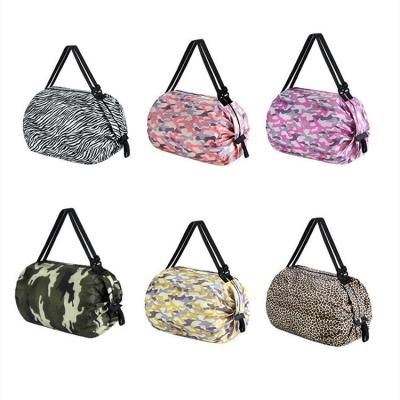 China Foldable Portable Large Grocery Bag Supermarket Travel Shoulder Shopping Bag Eco-friendly Handled Shopping Bag for sale