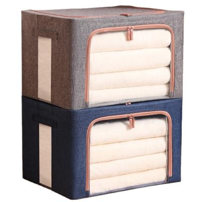 China / Finishing Space Bags Organizador Box Home Storage Supplies Folding Non-woven Comforter Dustproof Cabinet Clothes Storage Bag for sale