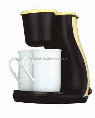 China 450W Hot Selling Plastic Mini Colored Automatic Capsule 2 Cup Coffee Maker for sale