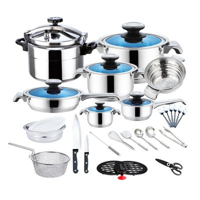 China Hot-sale sustainable stainless steel cookware 35PCS set for sale