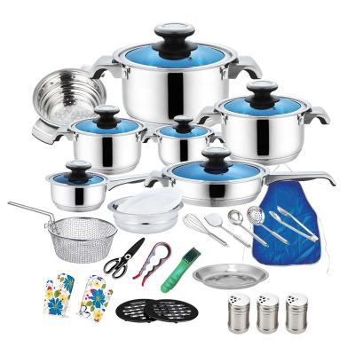 China RL-CK013-32PCS Sustainable Stainless Steel Kitchen Cookware Set for sale