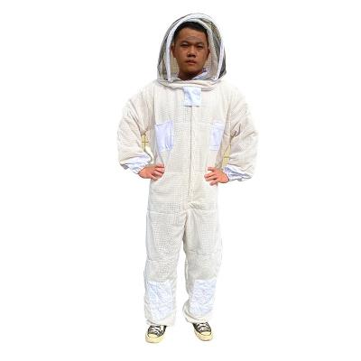 China Three-layer 2022 New Layer Breathable Bee Suit With Veil Hood 100% Protective Overall Safety Beekeeper Clothing Beekeeping Suit for sale