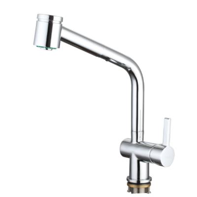 China Other Factory Direct Selling Deck Mounted Pull Out Brass Chrome Plated Kitchen Faucet for sale