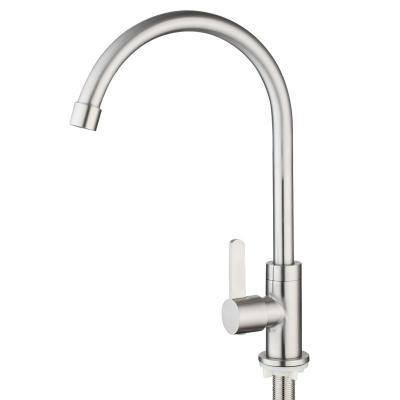 China Hot Selling 304 Stainless Steel Kitchen Sense Faucets Single Handle Steel Smart Faucet for sale