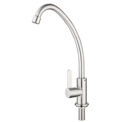 China Sense Faucets New Design Goose Neck 304 Stainless Steel Flexible Kitchen Sink Faucet Faucet for sale