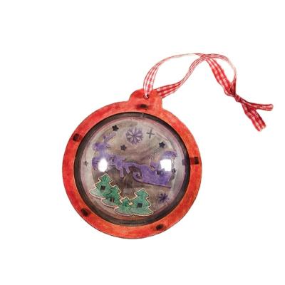 China Eco-friendly Wholesale New Christmas DIY Handmade Wooden Christmas Ball Pendant for Children's Kindergarten Christmas Gift Decoration Toys for sale