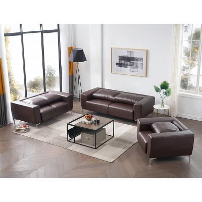 China Adjustable Luxury Modern Living Room Furniture Reclinerset(Other) Leather Sofa Set Living Room for sale