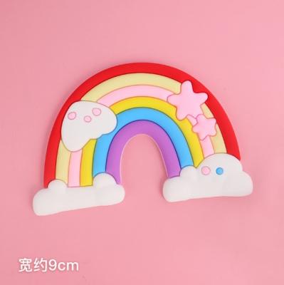 China Hot Amazon Soft Plastic Rainbow Clouds Cake Decorating Pink Red-Pink Cupcake Rainbow Plug-in Cake Topper for sale