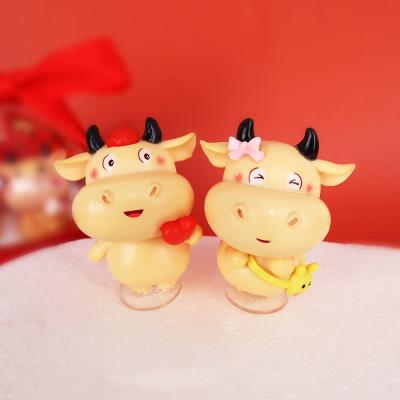 China Hot Selling Cake Decorating Resin Happy Birthday Decorations Supplies Childre Cake Cute Brown Calf Cupcake Decorating Cake Toppers for sale