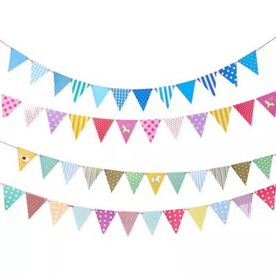 China 2020 New Arrivals Party Decorations Paper Wedding Favors Colorful Flag Happy Birthday Dress Up Stage Layout Christmas Decoration for sale