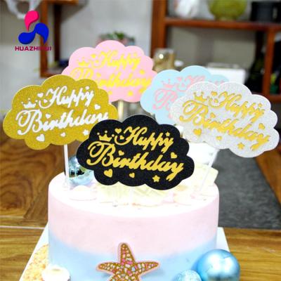 China Disposable Cloud Shaped Paper Cake Topper For Birthday Decorations for sale