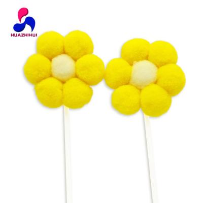 China Wholesale Disposable Baking Supplies Birthday Party Decorating Cheap Cake Topper Yellow Sunflower Pink Flower Cupcake Stake for sale