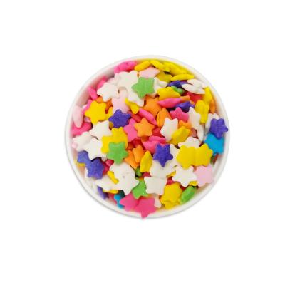 China Baking Supplies Cake Decorating Wholesale OEM ODM Baking Cake Decorations Rainbow Mixed Colors Mini Star Shaped Candy Sugar Sprinkles for sale