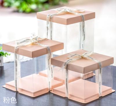 China Assorted Bakery Boxes With Transparent Window Cake Package For Outlet Cake Dessert Cake Box for sale