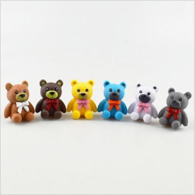 China Viable Cute Mini Bears Hot Party Baking Supplies Cake Decorating Colorful Little Bear Cake Accessory 6pcs for sale