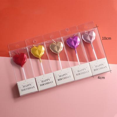 China Amazon Hot Flameless Birthday Cake Candles For Baking Cute Pink Gold Stars Birthday Party Supplies Cake Accessory Love Heart Cake Candles for sale