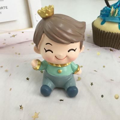 China New Cake Decorating Party Supplies Prince Motor Boy Girl Toy Cake Decoration Cake Accessories Festival Cake Plug-in Resin Small for sale