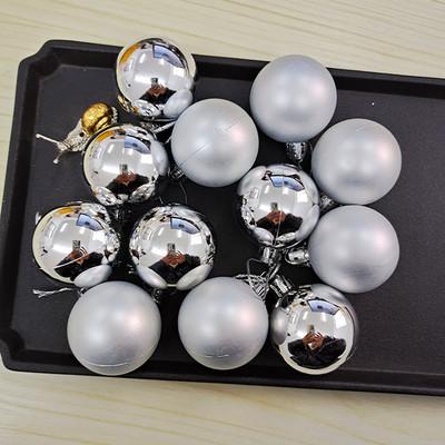 China Wholesale Hot Sale Plastic Christmas Decoration Supplies Plastic Silver Christmas Bauble Christmas Tree Decoration New Year Gift for sale