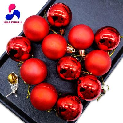 China Durable Hot Christmas Ornaments Supplies Christmas Party Decorations Plastic Red Ball With Led Light for sale