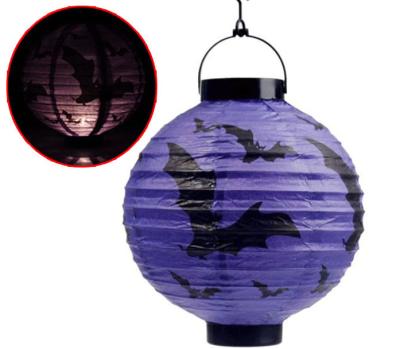 China Hot Cake Decorating Wholesaler Halloween Festival Party Supplies Orange Purple White Black Paper Halloween Pumpkin Lanterns For Kids Fun for sale