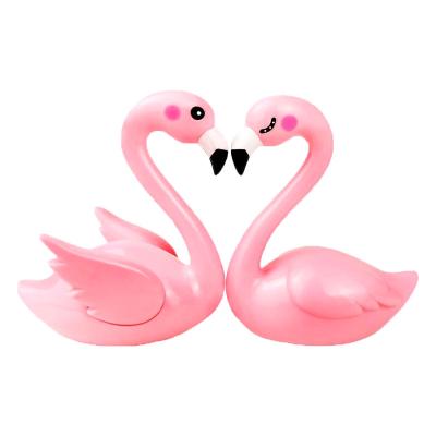 China Viable Wholesale Hot Party Supplies Cake Decorating Pink PVC Flamingo Baking Toys Ornaments Decoration for sale