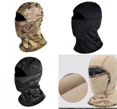 China Sports Winter custom logo black camouflage ocp tactical fashion ski thermal fleece one hole hood face balaclava mask for sale