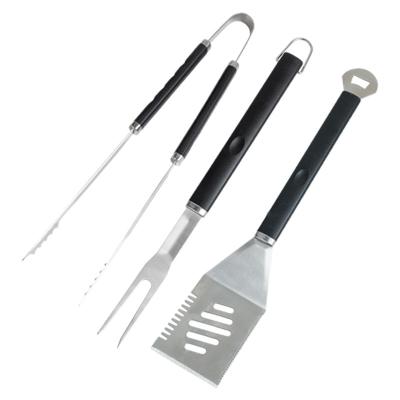 China Customizable Brand Names Easily Cleaned Stainless Steel BBQ Utensils Tools 3Pcs Colors/Set for sale